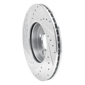 Mini Cooper Brake Rotor (1) - Front Right - R1 Concepts - Drilled & Slotted - Silver - `02-`06